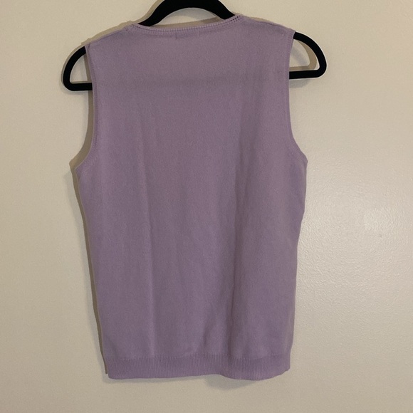 Malo 100% Cashmere Lilac Sweater Tank Vest Italian sz 44 US sz8 - Picture 6 of 7